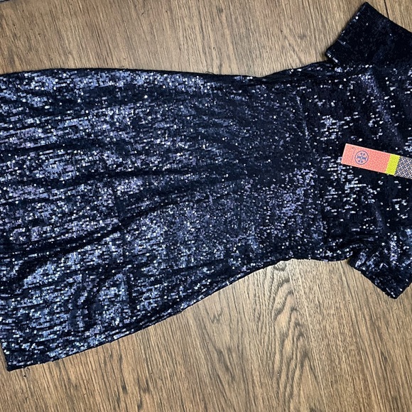 Never worn Tory Burch sequined dress. Navy size small. - Picture 5 of 5